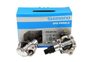 Педалі Shimano PD-M520 срібло із шипами