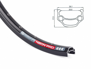 Обід 26" Author ACO Neon Pro 559(26")x20/32, AL6061, чорний
