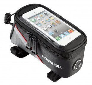 Сумка на раму під смартфон Roswheel 5.5" 12496M-C5 чорний/червоний