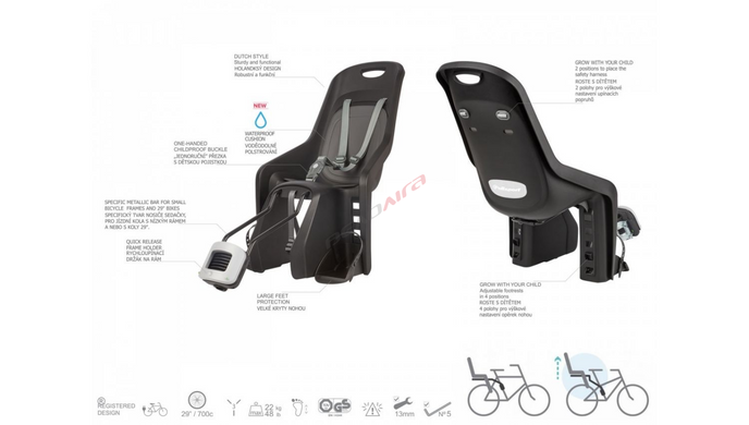 Кресло детское Author Bubbly Maxi Plus FF 29"/700C, на подседельную трубу рамы
