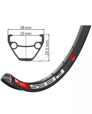 Обід 27.5" DT 533D 27x22 DISK BRAKE, 32 отв., чорний