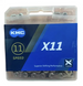 Цепь KMC X11, silver/black, 118 звеньев, бокс, серебристая