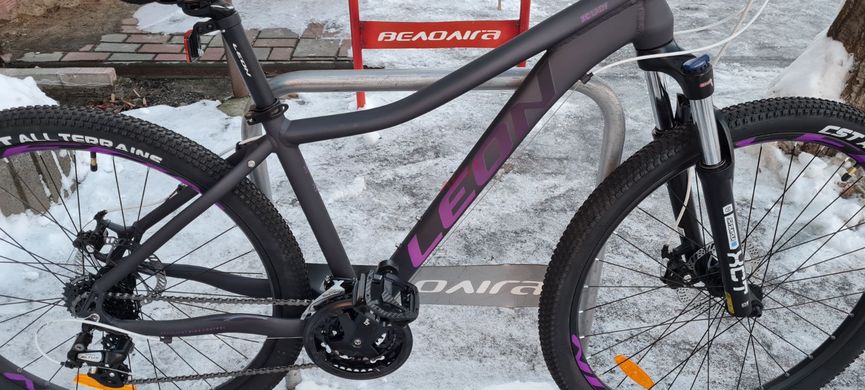 Велосипед 27.5" Leon XC-LADY 2021 16.5"  антрацитовый с фиолетовым