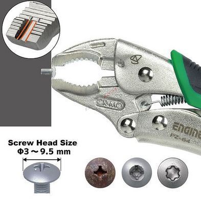 Клещи Engineer с фиксатором для выкручивания винтов PZ-64