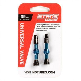 Безкамерний ніпель Stan's Notubes FV 35мм (2шт на блістері) блакитні