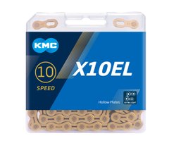 Ланцюг KMC X10EL (Extra Light) Ti-N золотий 114 ланок
