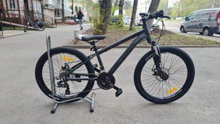 Велосипед OLIMP 24", рама 13", чёрно-серый