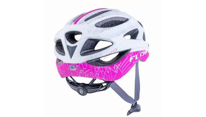 Шлем Author Flow Inmold X9, размер 58-61 cm, цвет: белый/ неоново розовий