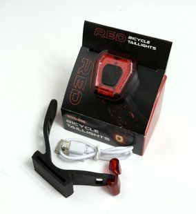 Фонарь задний AU137, 70LM, аккум. 300mAh, USB, красный