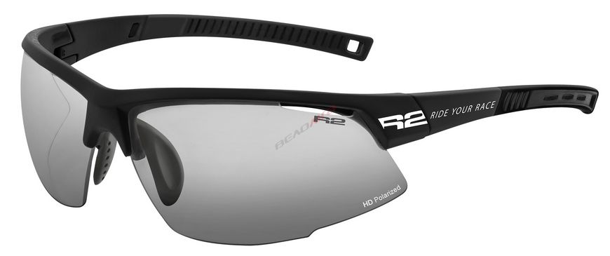 Окуляри R2 Racer матово-чорні. лінзи сірі polarized з технологією hd tech (cat. 2)