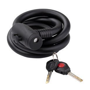 Замок тросиковий KLS Hardcoil чорний 15х1800 мм